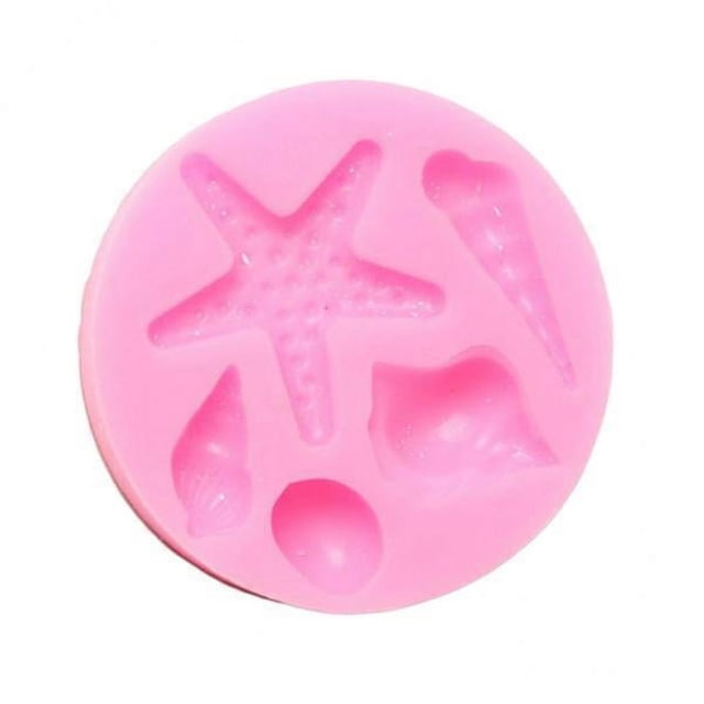 Tnarru 5-6pack Silicone Shells Conch Mold Jelly Candy Mould Pink Fondant Cake 6 Pcs