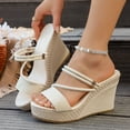 thumbnail image 2 of DAFEI Thick Soled Toe Wedge Slip Height Increasing Sandals with Cut Out Design Comfortable Women's Sandals, 2 of 8