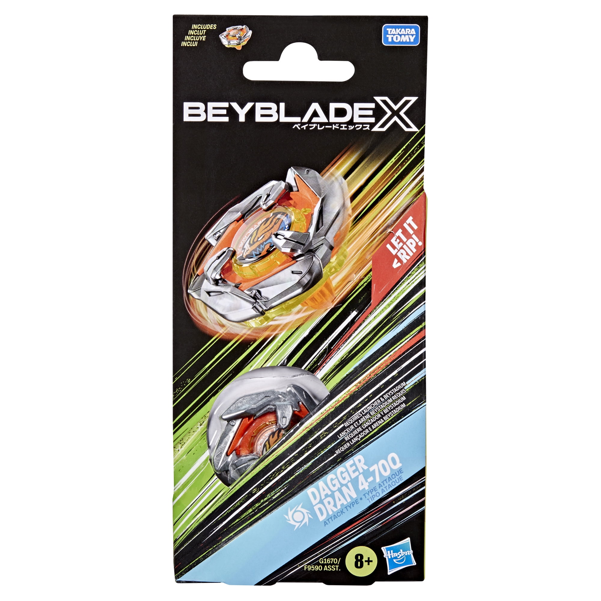 Beyblade X Dagger Dran 4-70Q Booster pack with Multicolor Attack