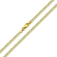 thumbnail image 2 of 925 Italian Sterling Silver 2.5mm Solid Cuban Diamond Cut Chain, FREE Microfiber Cloth, ITProLux Yellow Gold Plated Pave Curb Link Mens Womens Necklace, Giorgio Bergamo, 2 of 8