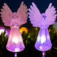 thumbnail image 4 of Lámpara de ángel Decoraciones solares para jardín Luces de jardín con energía solar Día de la madre Regalos de jardín Jardín Ángel Tumbas Marcadores para cementerio para humanos Jardín Dec, 4 of 5