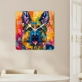 thumbnail image 4 of 10 Inch Wall Clock Battery Operated Square Clock for Office, Kitchen, Outdoor, Living Room,German Shepherd Small Dog Charming, 4 of 4