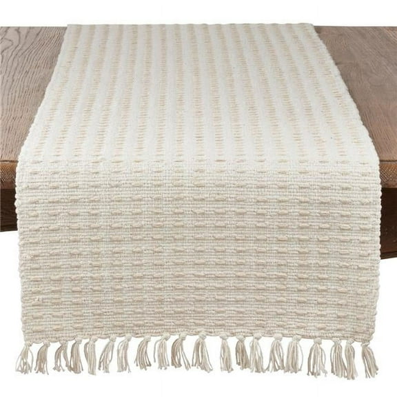 16 x 120 in. Dashed Woven Oblong Table Runner, Natural