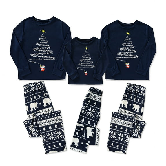GRNSHTS Matching Family Pajamas Christmas Sets, Matching Sets Christmas PJs for Family Pajamas (Blue,4-5T)
