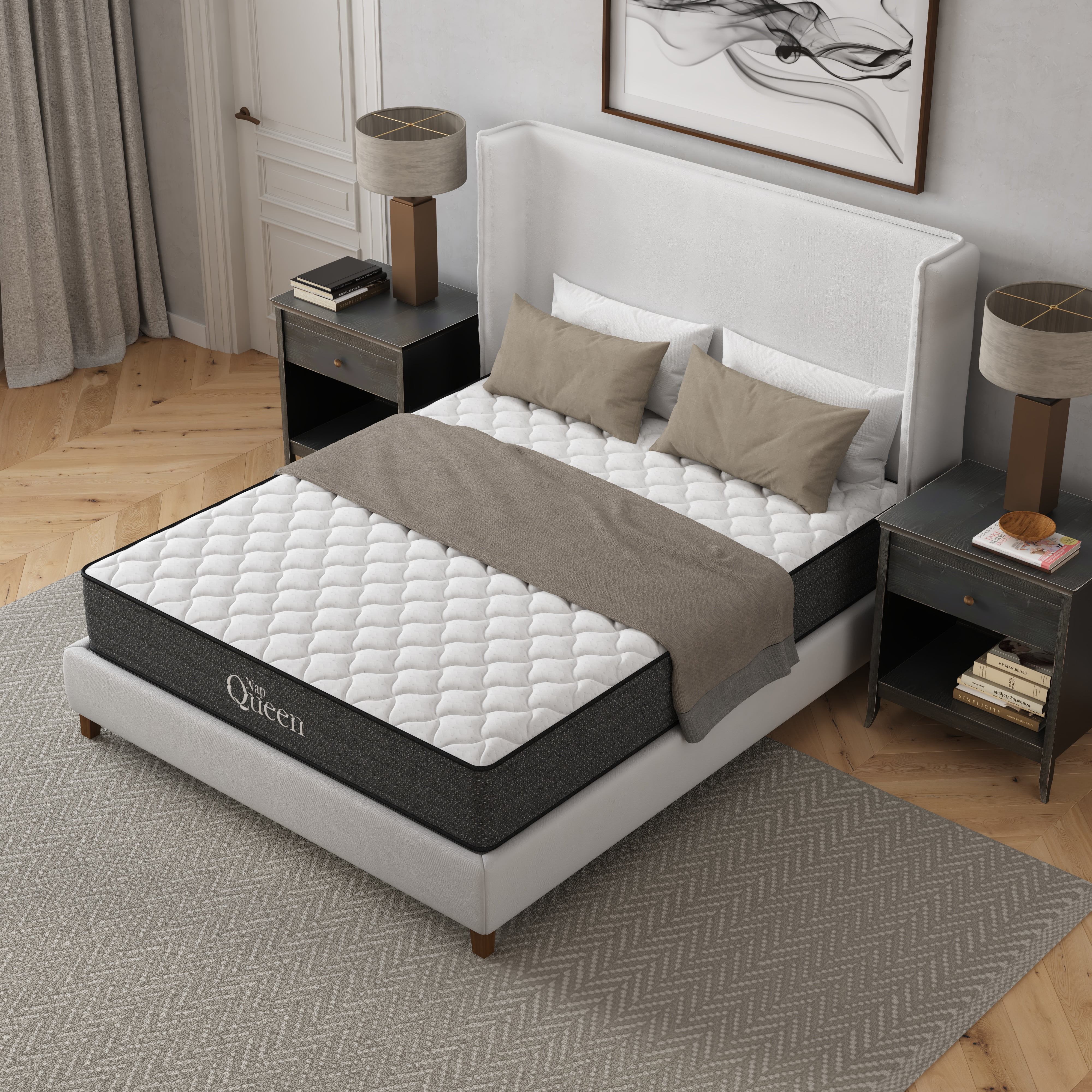NapQueen Isabella 10'', Twin Hybrid Euro Top Mattress, Fiberglass-Free, Adult