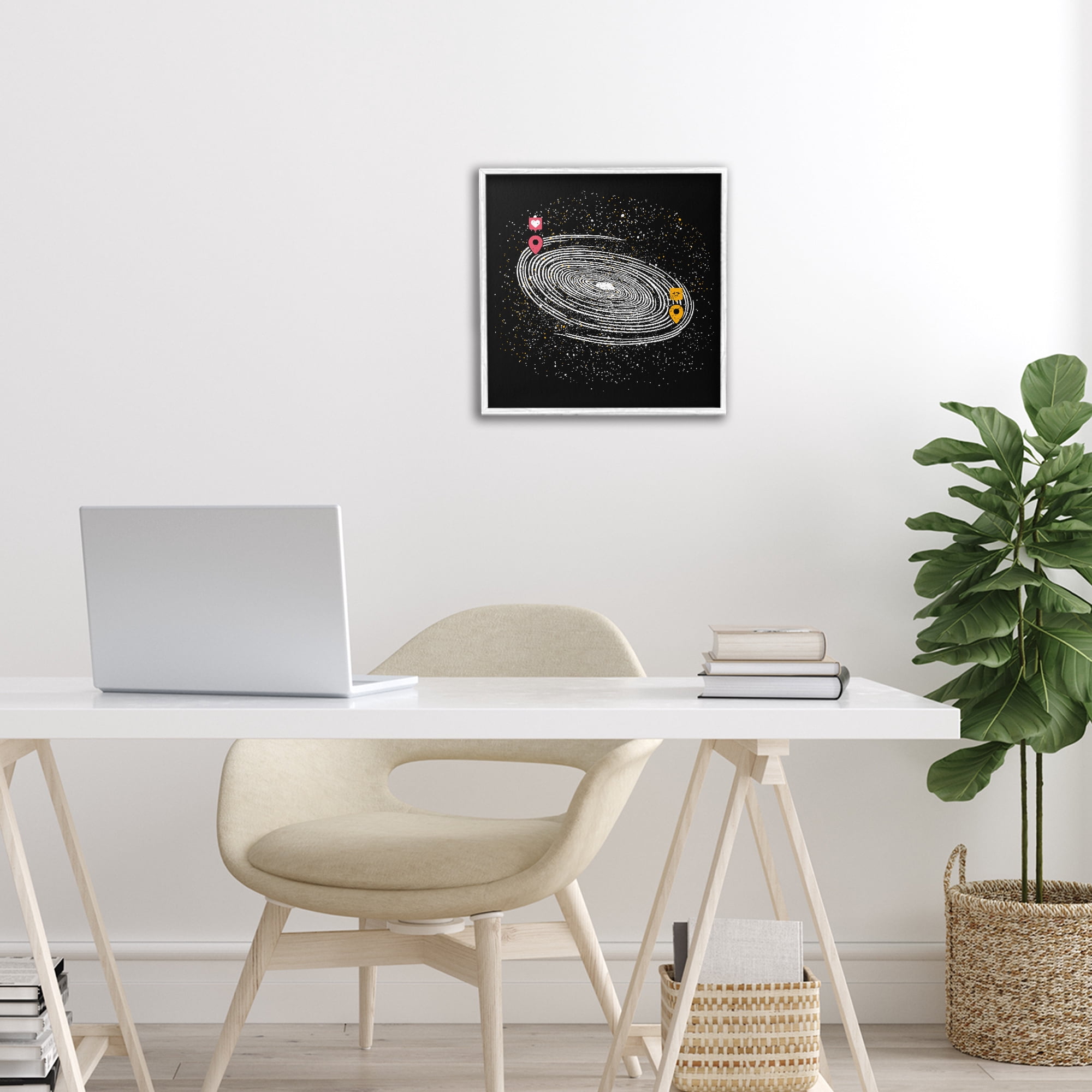 Stupell Industries Love Long Distance White Framed Giclee Art, design by Tobe Fonseca