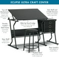 thumbnail image 4 of Studio Designs 2 Piece Eclipse Ultra Center/Drawing Table with Angle Adjustable Top, Storage Drawers and Stool Black, 4 of 10