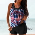 thumbnail image 2 of Tauxra Women Modest High Waisted 2 Piece Tankini Set with Removable Pads, Full Coverage Swimsuits for Women, Vintage Abstract Print Two Piece Swimsuit, 2 of 6