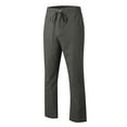 thumbnail image 3 of kpoplk Men’s Cotton Linen Pants Drawstring Loose Beach Pants with Pockets(Grey,M), 3 of 6