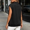 thumbnail image 4 of cocolona Womens Short Sleeve Sweatshirt Crew Neck Solid Color Casual Loose Pullover Tops with Pockets, 4 of 6