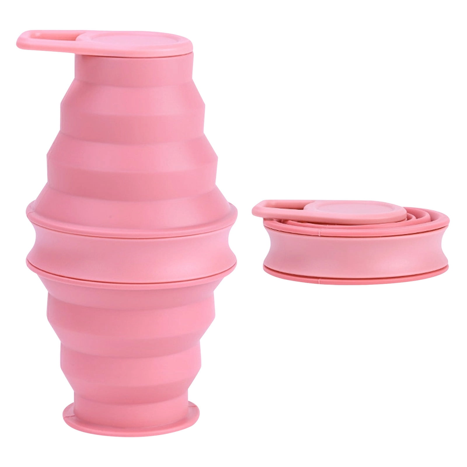 Bouteille D'eau Pliable En Silicone Rose, étanche Et Portable, Format Voyage