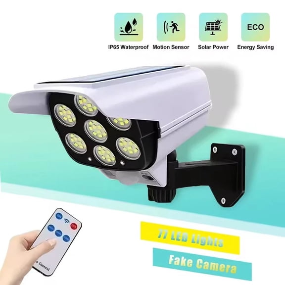 77LED Solar Lights Outdoor Waterproof Motion Sensor Dummy Camera Solar Spotlight Wall Street External Solar Lamp Garden Light