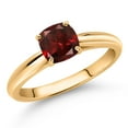 thumbnail image 2 of Gem Stone King 0.80 Ct Cushion Red Garnet 10K Yellow Gold Engagement Ring (Size 5), 2 of 4