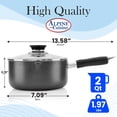 thumbnail image 3 of Alpine Cuisine Sauce Pan 2 Quart Nonstick Coating Soft Touch Bakelite Handle with Glass Lid, Nonstick Sauce Pans for All Stoves, Multipurpose Use for Home Kitchen & Restaurant - Dishwasher Safe, 3 of 8