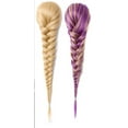 thumbnail image 3 of Sissi's Synthetic Hair Drawstring Rope Braids Ponytails Chignon Fishtail Ponytail Extension Purple Green Color Hairpiece, 3 of 25