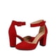 thumbnail image 5 of Zapatos DREAM PAIRS Angela Tacones Gruesos de Gamuza Roja 8.5 cm, 5 of 8