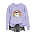 thumbnail image 1 of Ailaofu Halloween Sweatshirt for Women Funny Ghost Graphic Shirt Spooky Season Long Sleeve Tops, 1 of 4