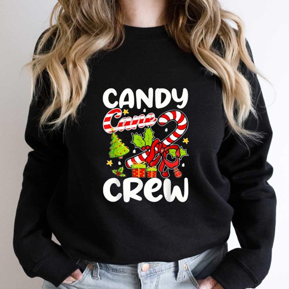 Candy Cane Crew Funny Christmas Candy Lover Kids Boys Girls X-Mas Graphic - Breathable Material SW8147 Unisex Sweatshirt, Up to Size 5XL