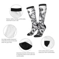 thumbnail image 5 of Fotbe Monochrome Botanical Illustration print Women's Men's Novelty Crew Socks Cotton Socks Knee High Socks for Walking,Running,Nurses,Pregnancy, 5 of 8