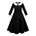 thumbnail image 5 of 2023 Vestido de fiesta de baile de los Addams del miércoles para niña, disfraz de Addam para Halloween, disfraz de carnaval para niños, vestidos negros góticos elegantes, 5 of 5