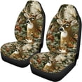 thumbnail image 5 of Pzuqiu Car Seat Covers Set Auto Decor Polyester, Compatible with Automotive Seat SUV Seats, for Cars Truck, Deer and Maple Leaf Pattern Design, 5 of 10