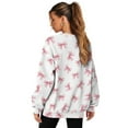thumbnail image 2 of HELLHERO Bowknot Print Pullover Tops for Women Fall Fashion Crewneck Sweater Oversized Long Sleeve Sweatshirt with Pocket Size L, 2 of 7