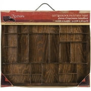7Gypsies Printer's Display Tray, Letterblock Design 12.25x10.25 Inches, Stained Wood
