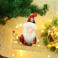thumbnail image 3 of Mosey Christmas Tree Pendant Plush Hat White/Grey Whiskers Red Black Plain Clothing Hollow Out Standing Posture Window Dressing Scene Layout Hanging Faceless Gnome Santa Xmas Pendant Party Favor, 3 of 7