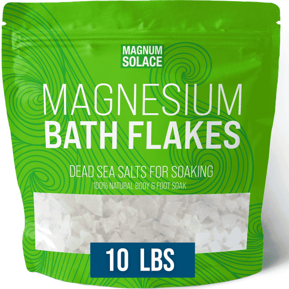 Magnum Solace Magnesium Bath Flakes for Body & Foot Soaks, 10 lb, Relaxation Skin Care