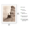 thumbnail image 2 of The Offering Tewa Man on Black Mesa - San Ildefonso Pueblo New Mexico - Vintage B&W Photograph by Edward S. Curtis c.1927 - Fine Art Rolled Canvas Print 20in x 26in, 2 of 4
