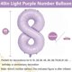 thumbnail image 2 of Globos con números Yeodong, 40 cm, color morado claro, 8, 2 of 6