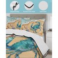 thumbnail image 3 of Quilt King Size Bedding Set, Crab Seaside Reversible Summer Quilt 3 Pieces, Coastal Waves Starfish Summer Beach Nautical Lightweight Bedspreads Coverlets with 2 Pillow Shams for All Seasons, 3 of 5