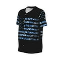 thumbnail image 2 of Haiem Hip Hop Hipster Baseball Jersey Button Down Shirts Sports Uniforms Men Women Jersey(Navy Camouflage American Flag,XX-Large), 2 of 9