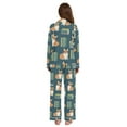 thumbnail image 3 of FORMRS Womens Pajama Set Long Sleeve Top and Pants with Pockets Soft Comfy Lounge Sleepwear, Sizes S-2XL, Blue Cartoon Dog Pattern, 3 of 7