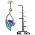thumbnail image 3 of Sterling Silver Created Blue Opal and Purple Cubic Zirconia Dangle Earrings, 3 of 3
