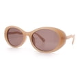 thumbnail image 4 of Womens Unique Wavy Crooked Arm Mod Oval Plastic Sunglasses Beige - Brown, 4 of 6