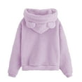 thumbnail image 6 of Gyexs Girls Oversized Hoodies Size 10-12 Fashion Cute Solid Color Sweatshirts Fall Winter Clothes (Purple, 14-15 Years), 6 of 7
