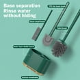 thumbnail image 4 of Cinvoph Toilet Brush & Holder Set - 3 Pack Scrape Brush & Long Handle Brush Compact Space Saving Brush for Bathroom, Drip-Proof Nylon Bristles Deep Cleaning Toilet Scrubber, Army Green, 4 of 8