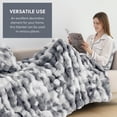 thumbnail image 4 of Cozylore Faux Fur Throw Blanket for Bed Luxury Fluffy Thick Bubble Blanket Warm Cozy Throw for Bedroom Living Room, 90" x 108", Tie-Dye Gray, 4 of 6