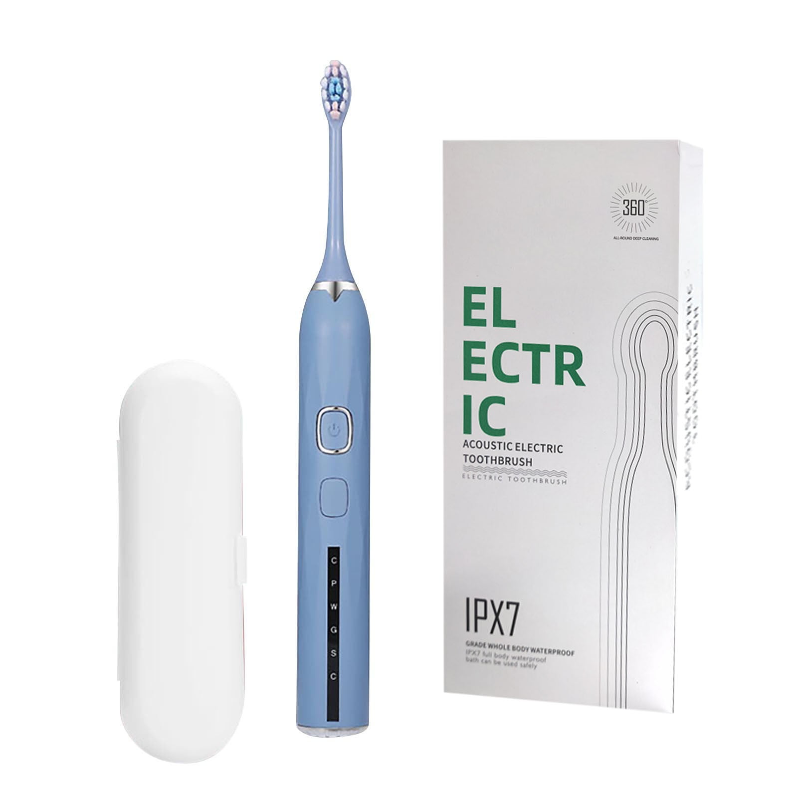 Electric Toothbrush 15 Speed Settings Ultrasonic Cleaning Soft Bristles Rechargeable Automatic Smart Brush with 6 Replacement Heads for Adult Home Dental Care