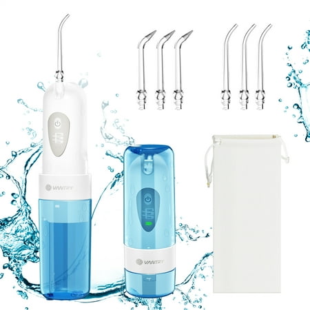 Portable Water Flosser Cordless, [UPGRADED] Rechargeable Waterproof Dental Water Flosser Professional 3 Mode Oral Irrigator for Brace Implants with 6 Jet Tips for Travel Home