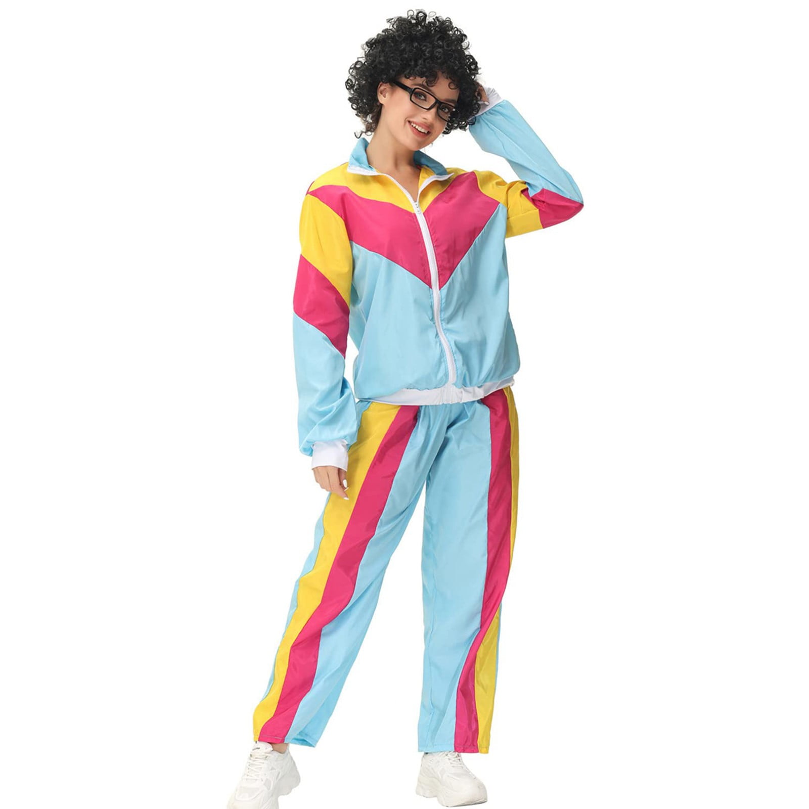 Adult 80s Tracksuit Retro Hop Windbreaker Disco Tracksuit Sets