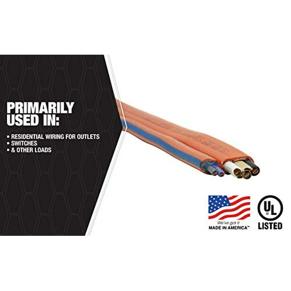 Southwire 28829022 50 10/2 with ground Romex brand SIMpull residential indoor electrical wire type NM-B, Orange