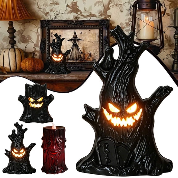 Anewi Halloween Tree Light Decoration Indoor LED Battery Operated Scary Tree Decor with Glowing Halloween Decoration Multiple Designs Available for Home Table