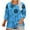 Sky Blue, variant on Wancir Womens Tops 3/4 Length Sleeve Crew Neck Oversized T Shirts Plus Size Floral Print Cotton Blouses Casual Shirts Fall
