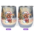 thumbnail image 2 of Merry Christmas Woofmas Xmas Noel Bloodhound Santa Snowman 12oz Stainless Steel Wine Tumbler Insulated Cup with Lid Dog Lover - 13016, 2 of 5