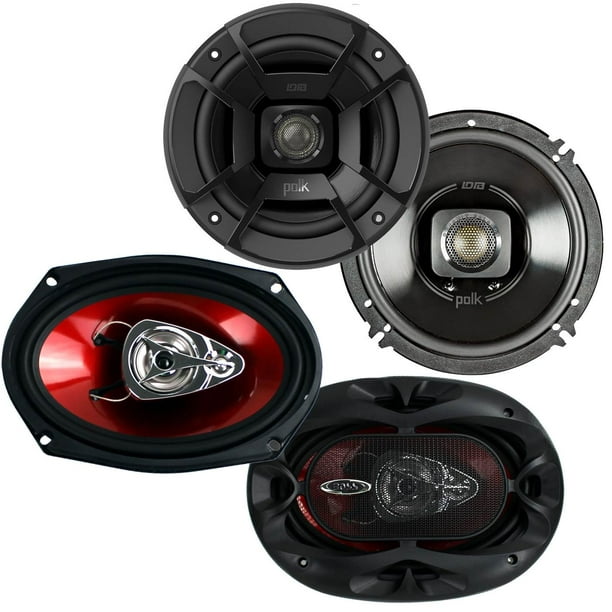 Polk Audio 6.5" 300W 2 Way Marine Speakers + Boss 6x9" 3 Way 400W Car