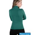 thumbnail image 3 of Women Fleece Lined Mock neck Turtleneck Long Sleeve Top Slim Fit Stretch Tight Shirt, 3 of 4