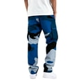 thumbnail image 4 of KLHDSF Pants For Men Camouflage Cargo Pants Lightweight Polyester Casual Work Outdoor Trousers with 4 Pockets Blue L, 4 of 4