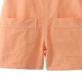thumbnail image 4 of Girls Kids Short Overalls, Cotton Soft Summer Shortalls for Kids, Orange Adjustable Suspender Shorts for 12-18M 18-24M 2T 3T 4T,Size 0-1T, 4 of 5